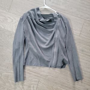 Unique Blank NYC Charcoal Draped Zip Jacket/top